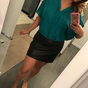 Genuine mini leather skirt!